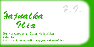 hajnalka ilia business card